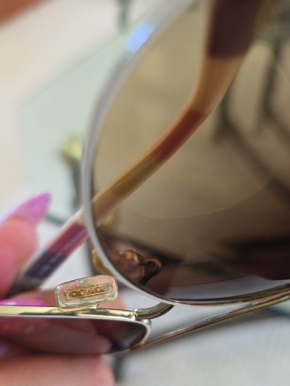 Coach Aviator Sunglasses with Brown Gradient Lenses Need To Repalce Lens - Picture 12 of 12